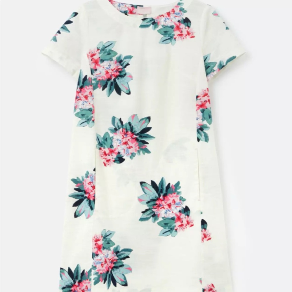 Joules Fifi Print Shift Dress Size 8 Floral Cream - Picture 6 of 6